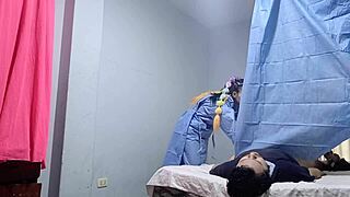 nurse starts treatment with my cock in her pussy, that dirty nurse