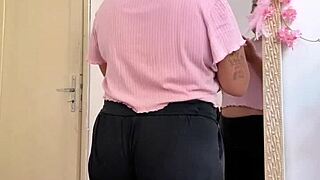 chubby girl farting while prepping for date