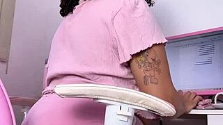 Curvy Girl Working Eating and Farting