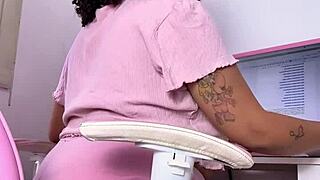 Curvy Girl Working Eating and Farting