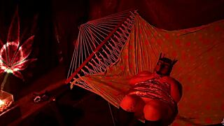 getting frisky in a tent fingering her wet hole in a hammock!!