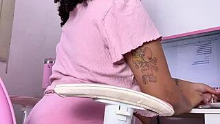 Curvy Girl Working Eating and Farting