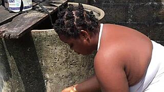 Real Outdoor Naija Homemade Porn with Natural Tits in Lingerie