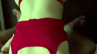 Step Sister In Red Lingerie Sucks Big Cock For Breakfast Creampie