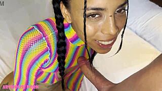 petite latina loves sucking and ahegao sex with rough fucking