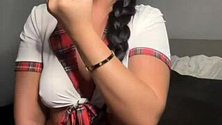 Horny british teen girl enjoys SOLO TOY PLAY, squirting and orgasming on webcam