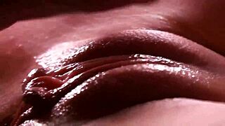 extremely close-up sperm dripping down the pussy