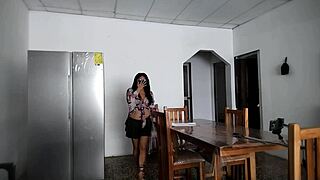 Excited Woman Spreads Legs to Show Ass to Strangers at Home