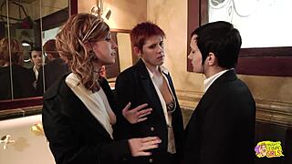 Three Lesbian Hotties Engaging in Bathroom Intimacy