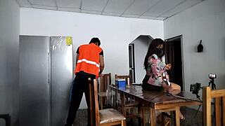 Excited Woman Spreads Legs to Show Ass to Strangers at Home