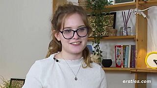 Luna fingers her shaved pussy with dildo and vibrator