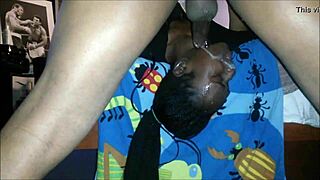 black gal getting mouth fucked hard, isn't she?