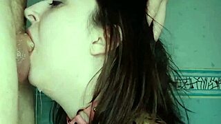 Deep throat fuck and cum in throat