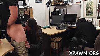 Darling addicted to rough screwing fucks in shop