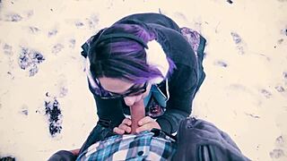 Public Blowjob In The Snow In The City Park