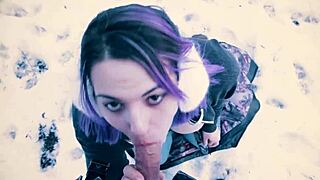 Public Blowjob In The Snow In The City Park