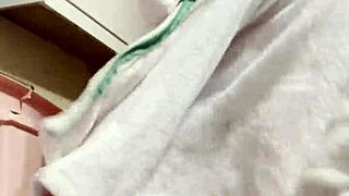 chubby dakota folds laundry naked