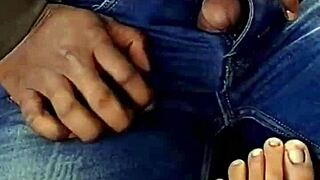 In this bdsm scene, 'Licking her feet is my fantasy,' the slave confesses