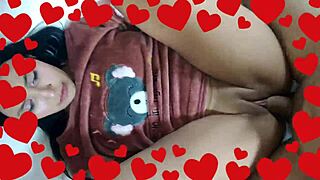 Fucking my stepdaughter in missionary until she made me cum on her shaved pussy and thats how we celebrated valentines day.