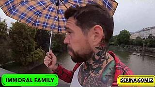 Duck feeding turns to dick sucking as Serina swallows Dean's cream