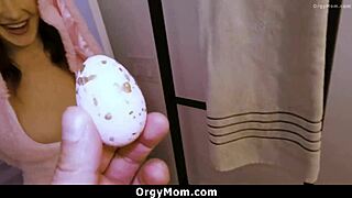 step son finds stepmom dressed up as a sexy bunny and looking very sad - orgymom
