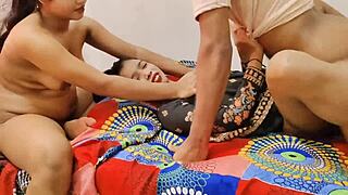 The Best Threesome Of 2025 - Stepbrother Calls Komal And Neha To Suck His Dick And Fuck!