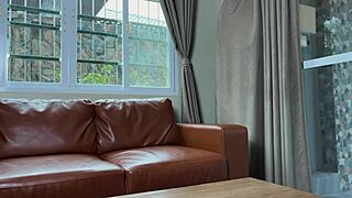 My girlfriend ties me up and jerks me off, so hot!