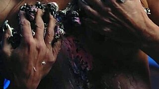 messy food birthday cake girl