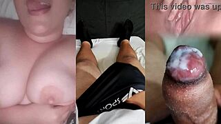 My ex's slutty ass provokes me until I cum on her tits