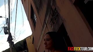 Sexy woman meets stranger on street