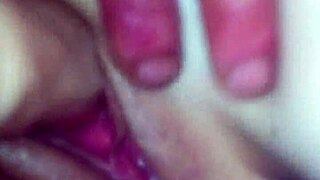 Fucking my cute young girlfriend's wet pussy with dildo