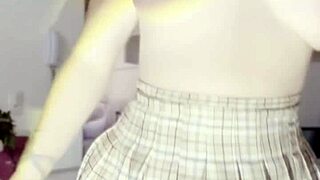 Blonde Girl Squirts While Doing Anal on the Living Room Table