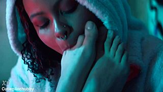 Bbw ebony lesbian worships petite tattooed girlfriend's feet