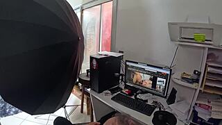 cleo cadillac in her first time bathing in ted's mansion backstage