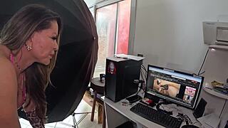 cleo cadillac in her first time bathing in ted's mansion backstage