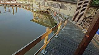 A Guy With Huge Cock FUCKS Three Sluts Near The Lake!