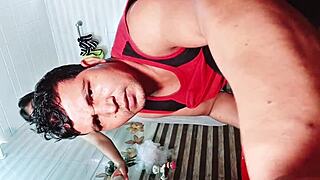 my slutty step sis caught me in her room and started grabbing my cock