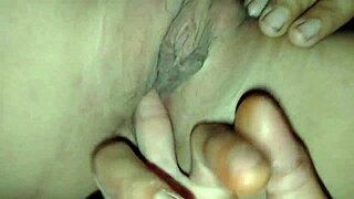Shaved pussy creampie with tight wet hole getting stretched