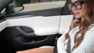hey, that 18-year-old amateur nikki nicole is getting fucked hard in the car, moaning like crazy