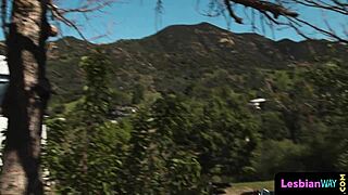 Sixtynined lesbian tribbing her girlfriend intensely in a glamorous session