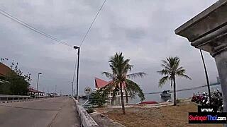 amateur teen couple having public sex on thai island