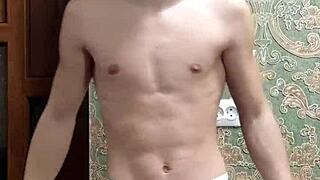 skinny boy flexes in underwear, what do you think?