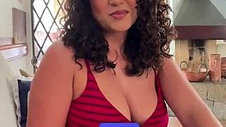 Pov of Curvy Latina Riding Dick - Brunette Latina Gagging Blowjob