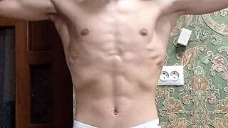 skinny boy flexes in underwear, what do you think?