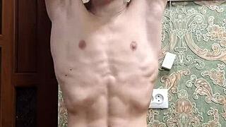 skinny boy flexes in underwear, what do you think?