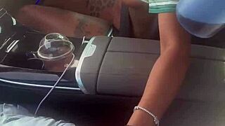 Ebony pornstar asks, 'Want to play with my big black cock in the car'