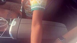Ebony pornstar asks, 'Want to play with my big black cock in the car'