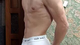 skinny boy flexes in underwear, what do you think?