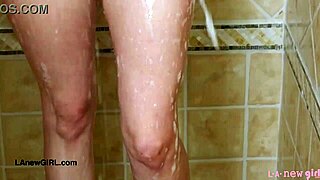 The enchanting brunette beauty felt so relaxed taking a shower