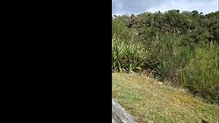 trashy kiwi milf pissing on roadside with traffic 🚗